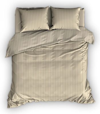 Housse de couette Satin D'Or Streep Sable 270x220