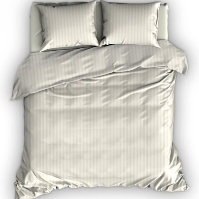 Copripiumino Satin D'Or Streep Bianco Sporco 240x220