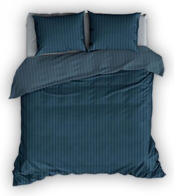 Housse de couette Satin D'Or Streep Verdâtre-Cyan 200x220