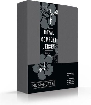 Drap de Lit Royal Confort - Gris Foncé 200x220