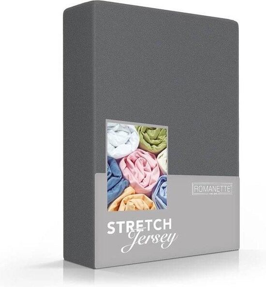 Romanette Single Jersey Hoeslaken - Donkergrijs 150x220