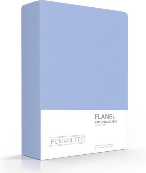 Romanette Flanellen Kussenslopen 2-Pack Blauw 60x70