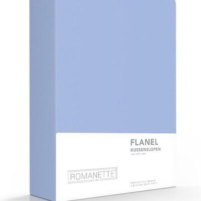 Romanette Flanellen Kussenslopen Confezione da 2 Blauw 65x65