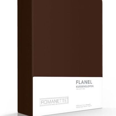 Romanette Flanellen Kussenslopen 2er Pack Bruin 60x70