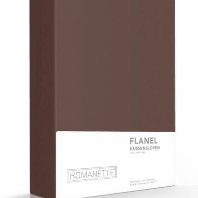 Romanette Flanellen Kussenslopen Confezione da 2 Taupe 60x70