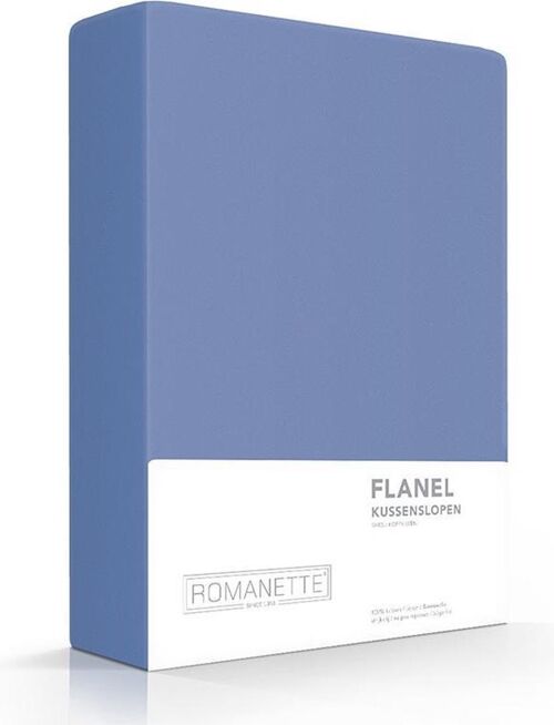 Romanette Flanellen kussenslopen 2-pack Jeans 65x65
