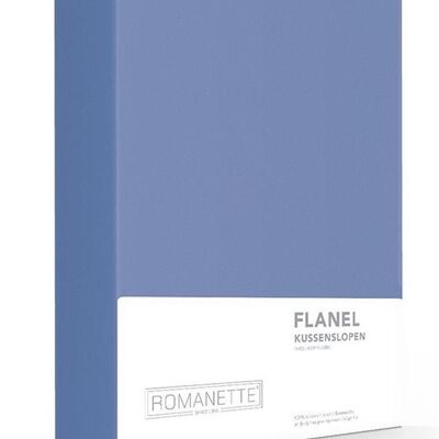 Romanette Flanellen kussenslopen 2-pack Jeans 65x65