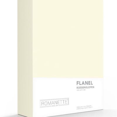 Romanette Flanellen Kussenslopen Confezione da 2 Gebroken Wit 60x70