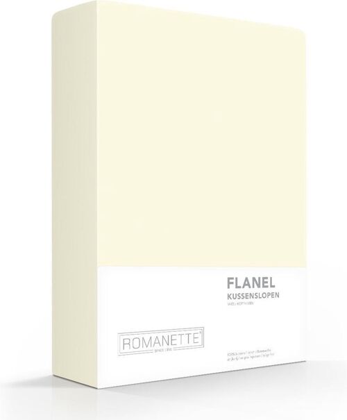 Romanette Flanellen Kussenslopen 2-Pack Gebroken Wit 65x65