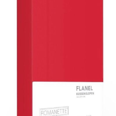 Romanette Flanellen Kussenslopen Confezione da 2 Rood 65x65