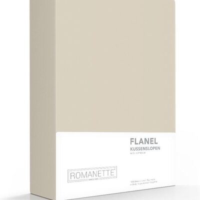 Romanette Flanellen Kussenslopen Pack de 2 Zand 60x70