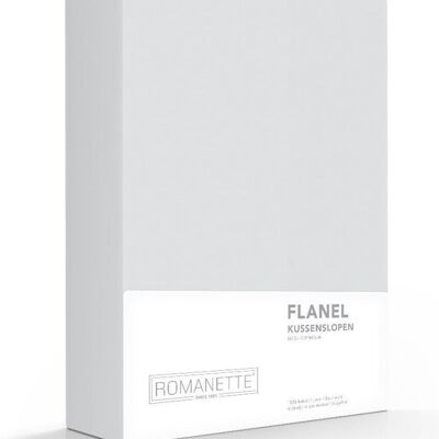 Romanette Flanellen Kussenslopen Pack de 2 Zilver 60x70