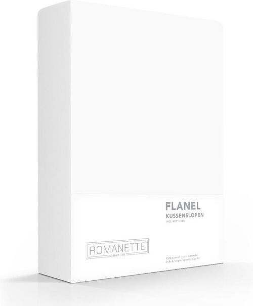 Romanette Flanellen Kussenslopen 2-Pack Wit 60x70