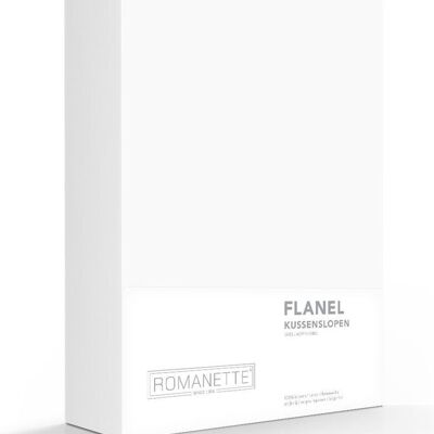 Romanette Flanellen Kussenslopen Pack de 2 Wit 60x70
