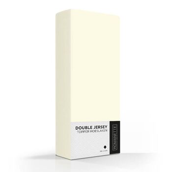 Topper Romanette Double Jersey Blanc Cassé 150x220