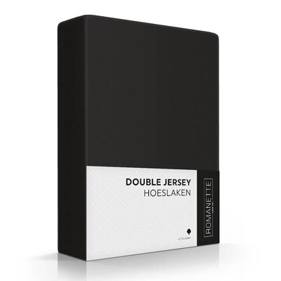 Romanette Double Jersey Noir 160x220