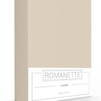 Romanette katoenen laken lichtbruin 150x250