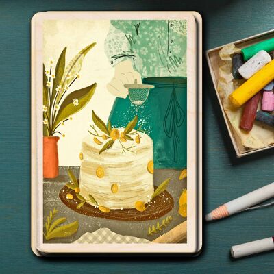 Wooden Postcard CAKE BAKING Card