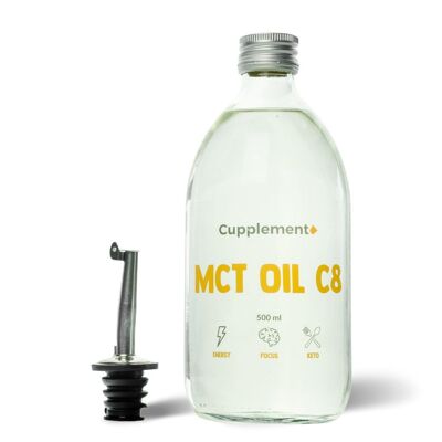 Cupplement | MCT Oil C8 500 ML | Free Shipping | Pure Oil Highest Quality | Keto Diet & Fasting
