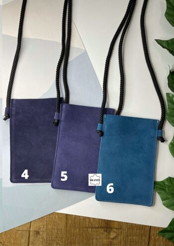 Sac mobile en cuir bleu 5 2