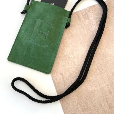 Green leather mobile bag