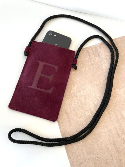 Wine leather mobile bag