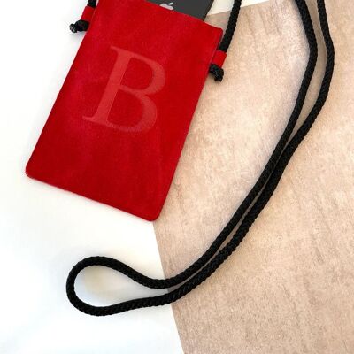 Red leather mobile bag