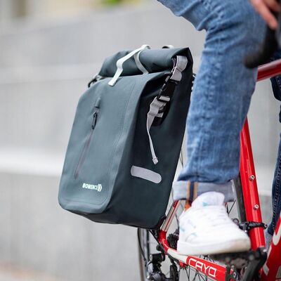 Bomence bike bag for luggage carrier, 100% waterproof, green, "Individualist"