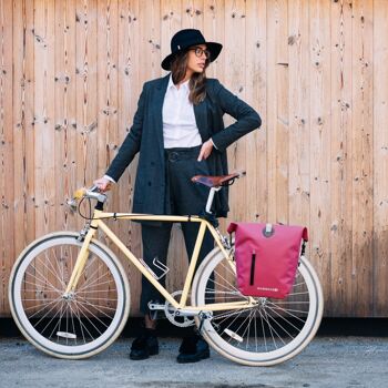 Sacoche vélo pour porte-bagages Bomence, 100% étanche, rose, "trailblazer" 9