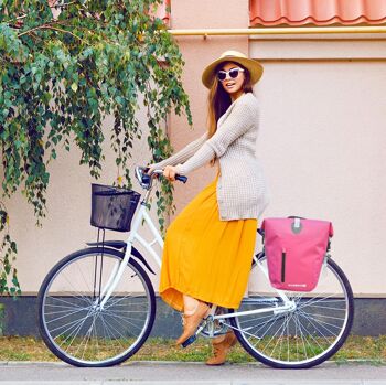 Sacoche vélo pour porte-bagages Bomence, 100% étanche, rose, "trailblazer" 10