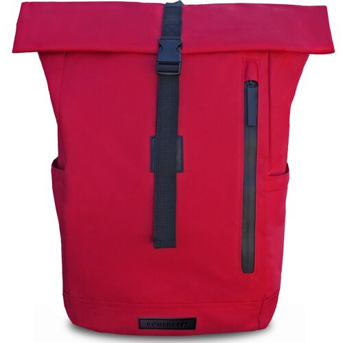 Bomence ULTRA LEICHT Rolltop Eco Rucksack Damen & Herren, wasserabweisend, aus recycelten PET Flaschen, rot