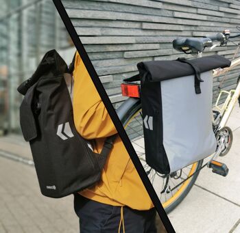 Bomence Urban Créer | Sac de vélo sac à dos combi | Sacoche 2 en 1 avec compartiment pour ordinateur portable pour porte-vélos 2