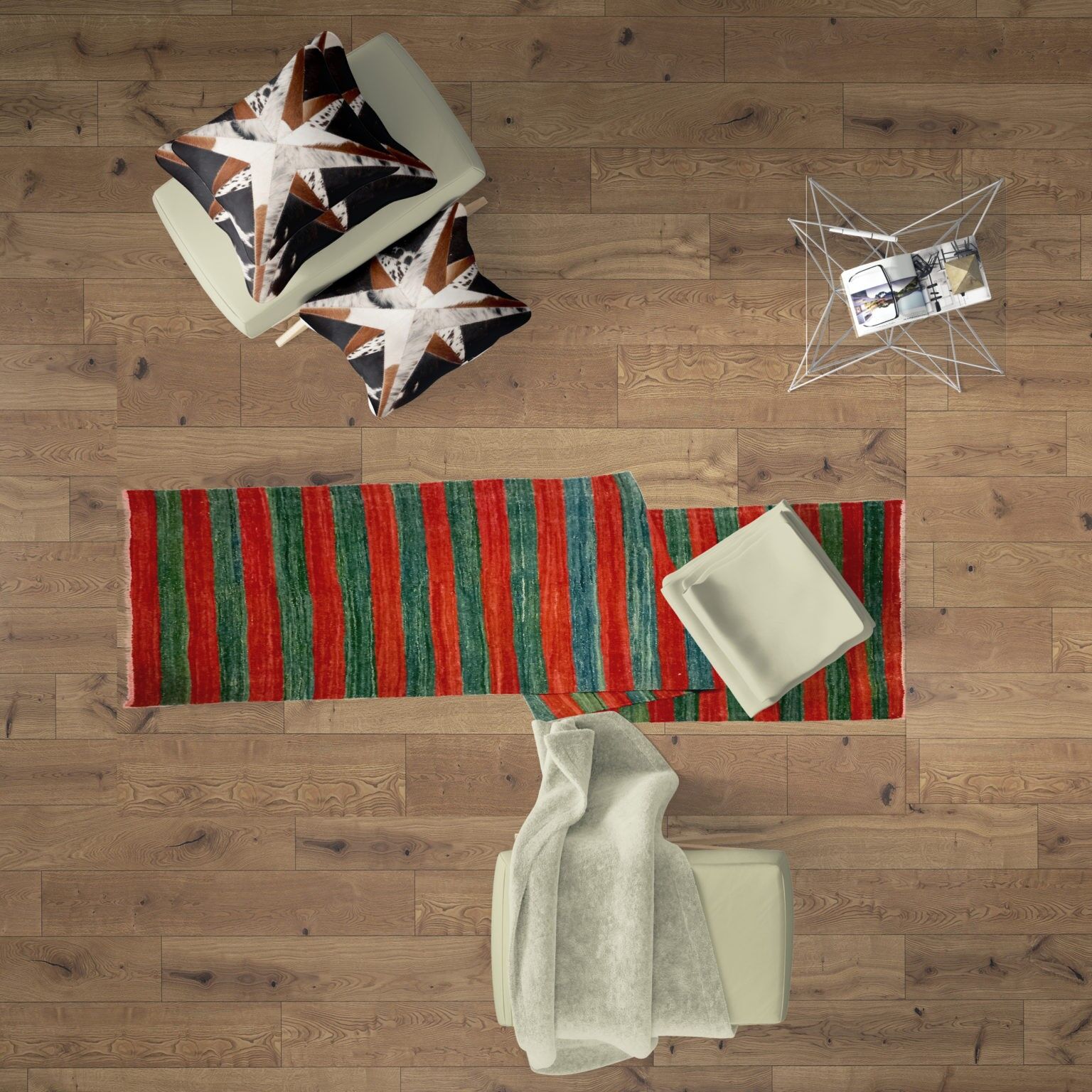 Tappeti Kilim a righe in lana afghani