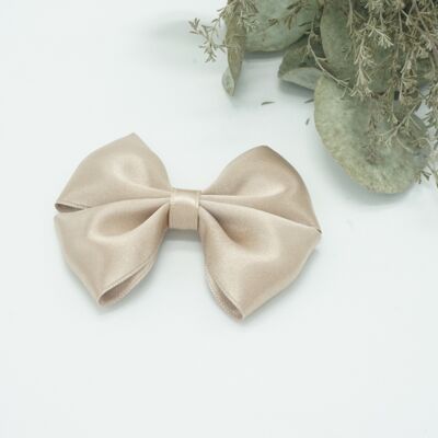 Regular satin bow Nougat