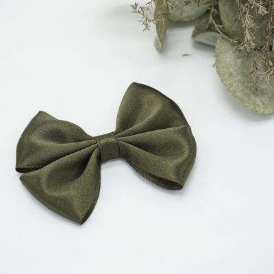 Regular satin bow Army Green