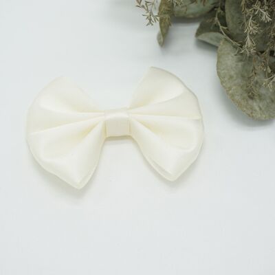 Regular satin bow Ivory