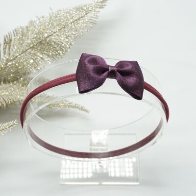 Gold purl satin baby nylon hairband Purple