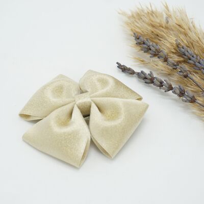 Gold purl satin regular bow Chreme