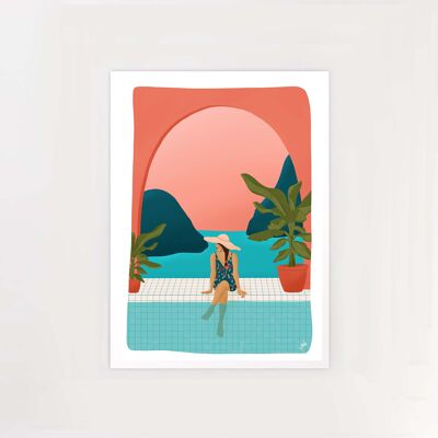 Póster piscina 10x15cm (A6)