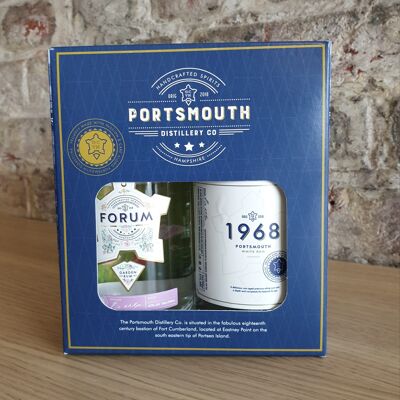 Presentation Box – 2 x 20cl Bottles -  TUDOR Gin + FORUM Rum