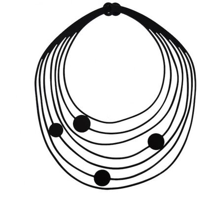 Statement Halskette "Pina", Damen Halskette, Breite: 240 mm, Schwarz