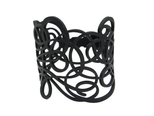 Statement Armband "Dizzy", Breite: 60 mm, Schwarz