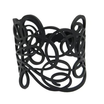 Bracelet tendance "Dizzy", largeur: 60 mm, noir