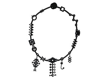 Collier Art Déco, collier femme, taille : 140 mm, noir 1