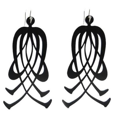 Boucles d'oreilles déclaration lys noir