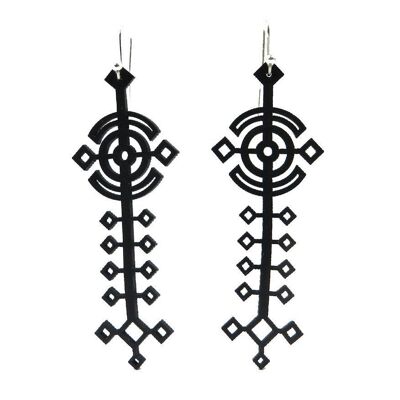 Boucles d'oreilles art déco, boucles d'oreilles femmes, 74 mm