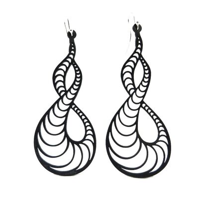 Pendientes de concha, pendientes de mujer, 90 mm, negro