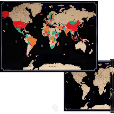 World map to scratch 43.2x28.3CM