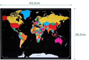 Carte du monde à gratter 43.2x28.3CM 2