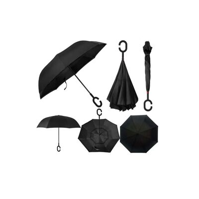 Schwarzer umgekehrter Regenschirm 60cm